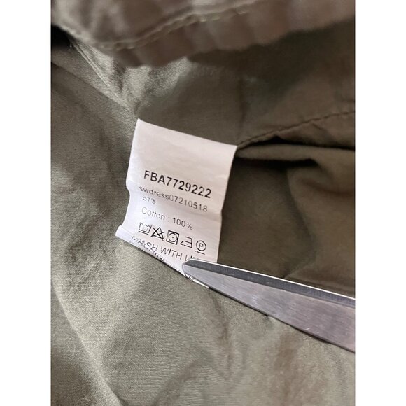 Womens Mini Babydoll Smock Dress Small Green Puffy Sleeve Ruffle Solid Milkmaid - Picture 5 of 7